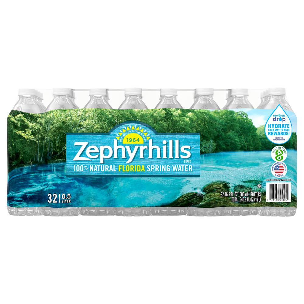 Zephyrhills 100% Natural Spring Water (32 x 0.5 L)