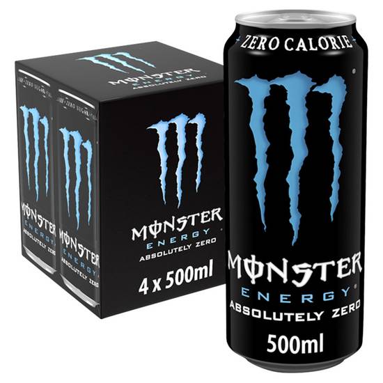 Monster Energy Absolutely Zero Cans 4 x 500ml
