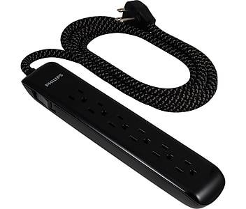 Philips 6-Outlet Surge Protector, 10', Black/Gray (SPC3064BGT1/37-991)