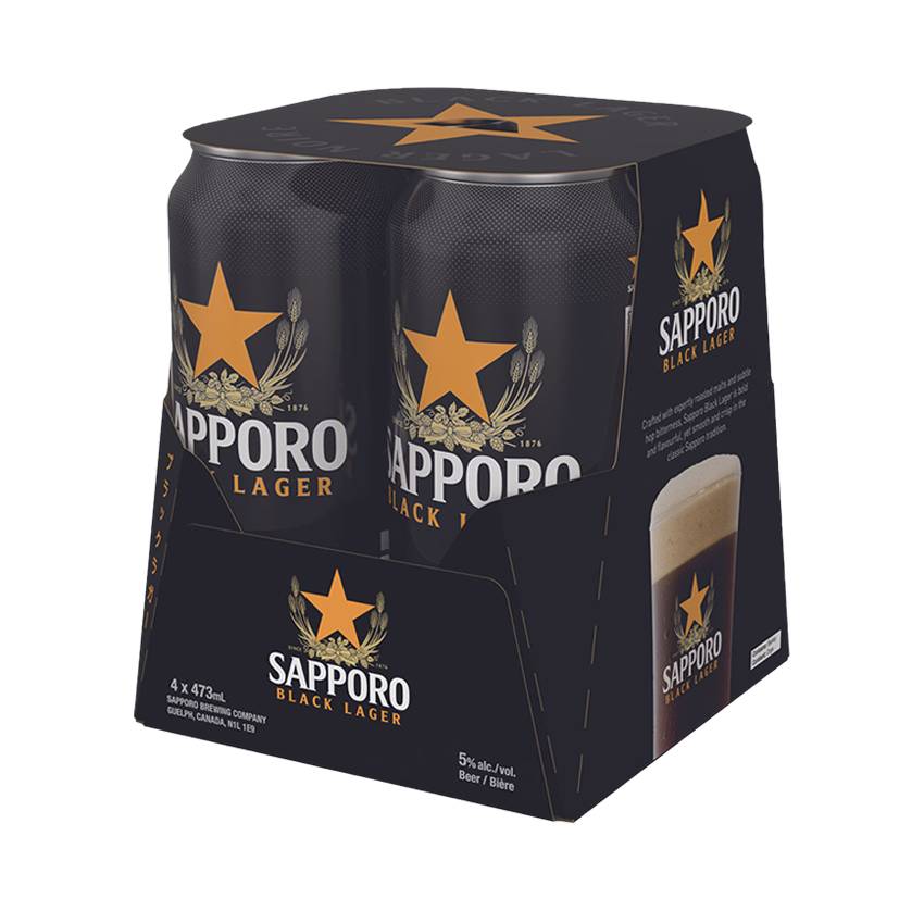 Sapporo Black  (4 Cans, 473ml)