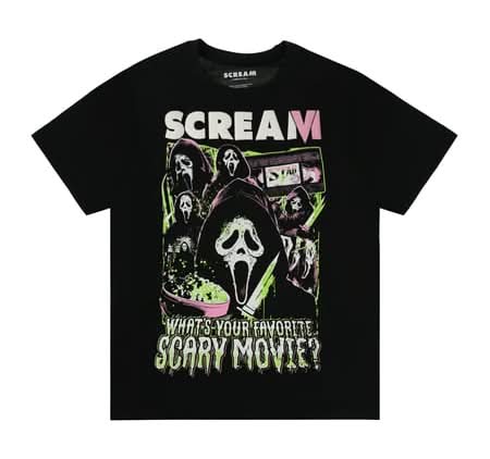 Scream What's Your Favorite Scary Movie Graphic Tee Medium Black