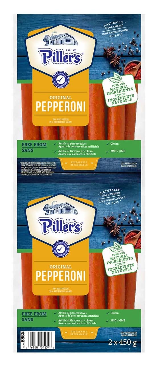 Piller'S - Pepperoni Original, 2 × 450 G / Piller'S Original Pepperoni, 2 × 450 G