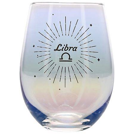 Festive Voice Libra Zodiac Wine Glass - 1.0 ea