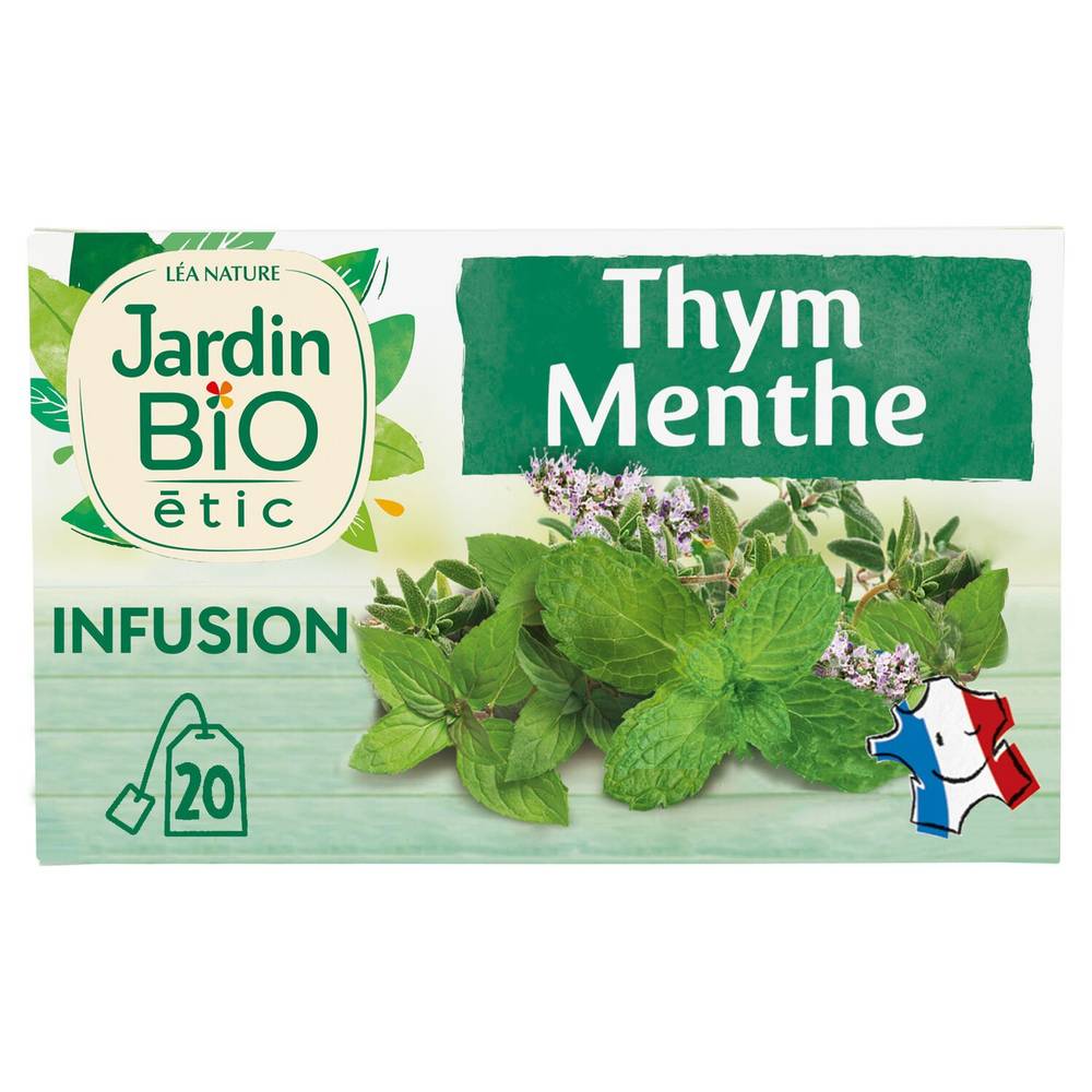 Infusion thym menthe Bio JARDIN BIO ETIC - la boîte de 20 sachets