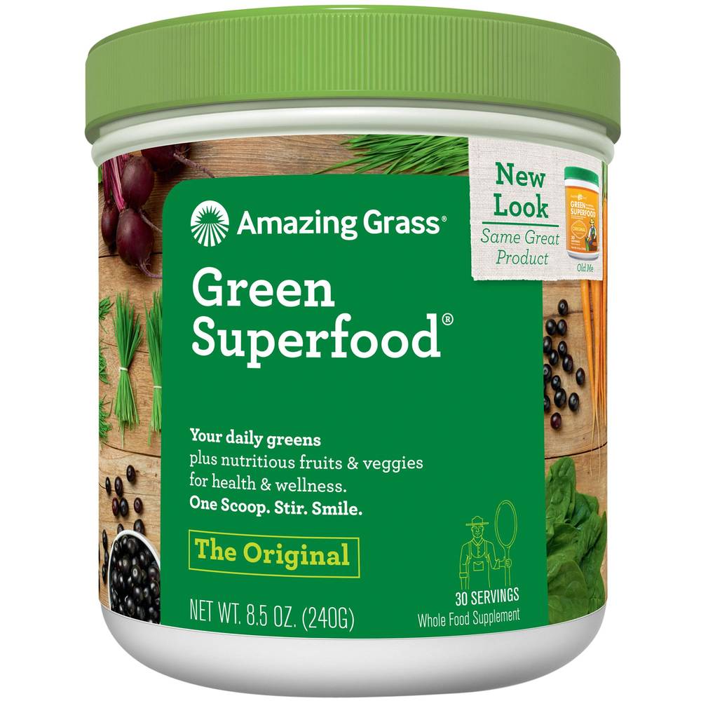 Green Superfood Powder - Daily Green Foods, Fruits & Vegetables - Unflavored (30 Servings)