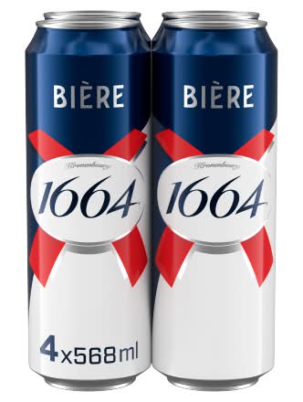Kronenbourg 1664 Bière Blonde Lager Beer (4 x 568ml)