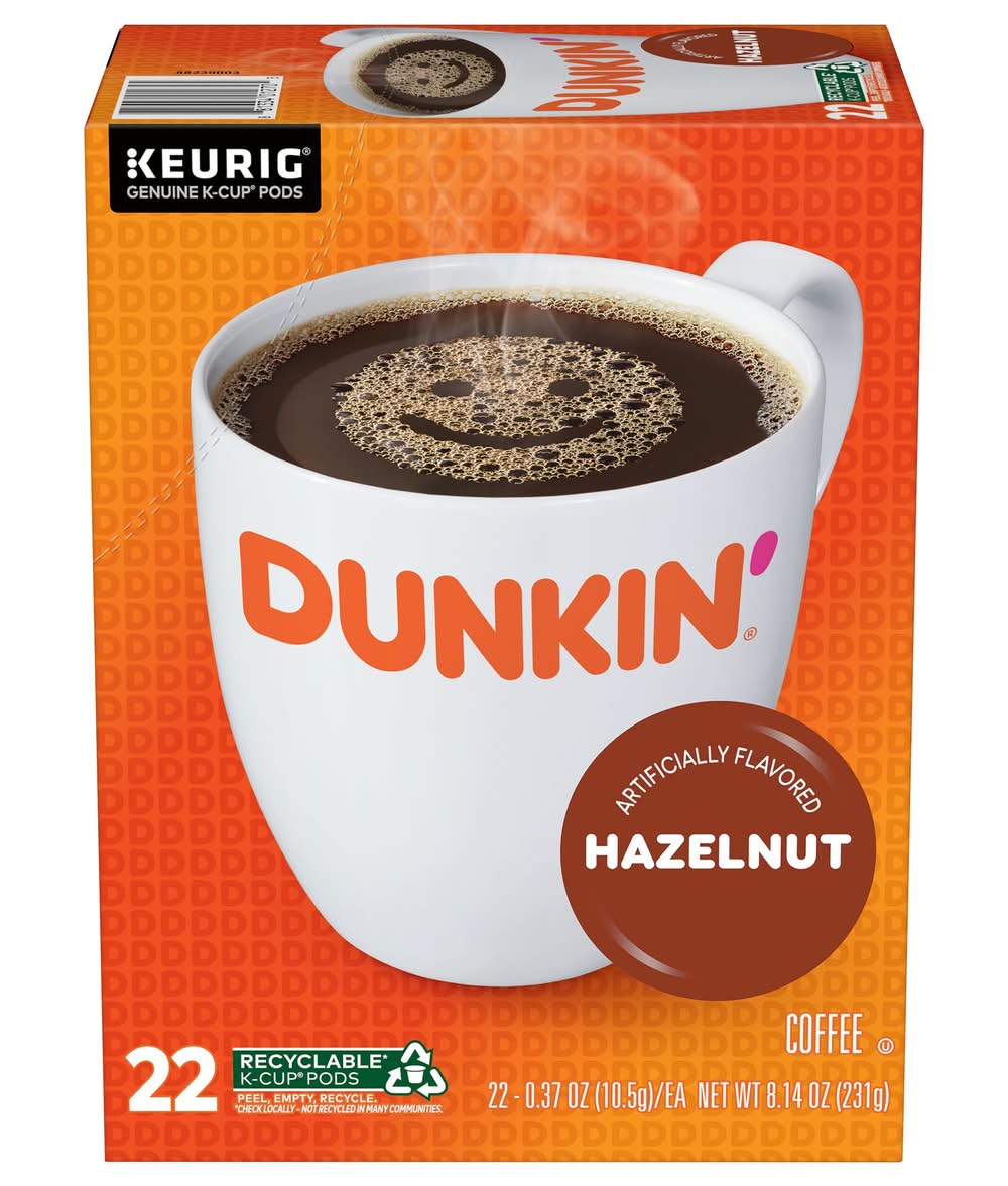 Dunkin' Donuts Hazelnut K-Cup Coffee Pod