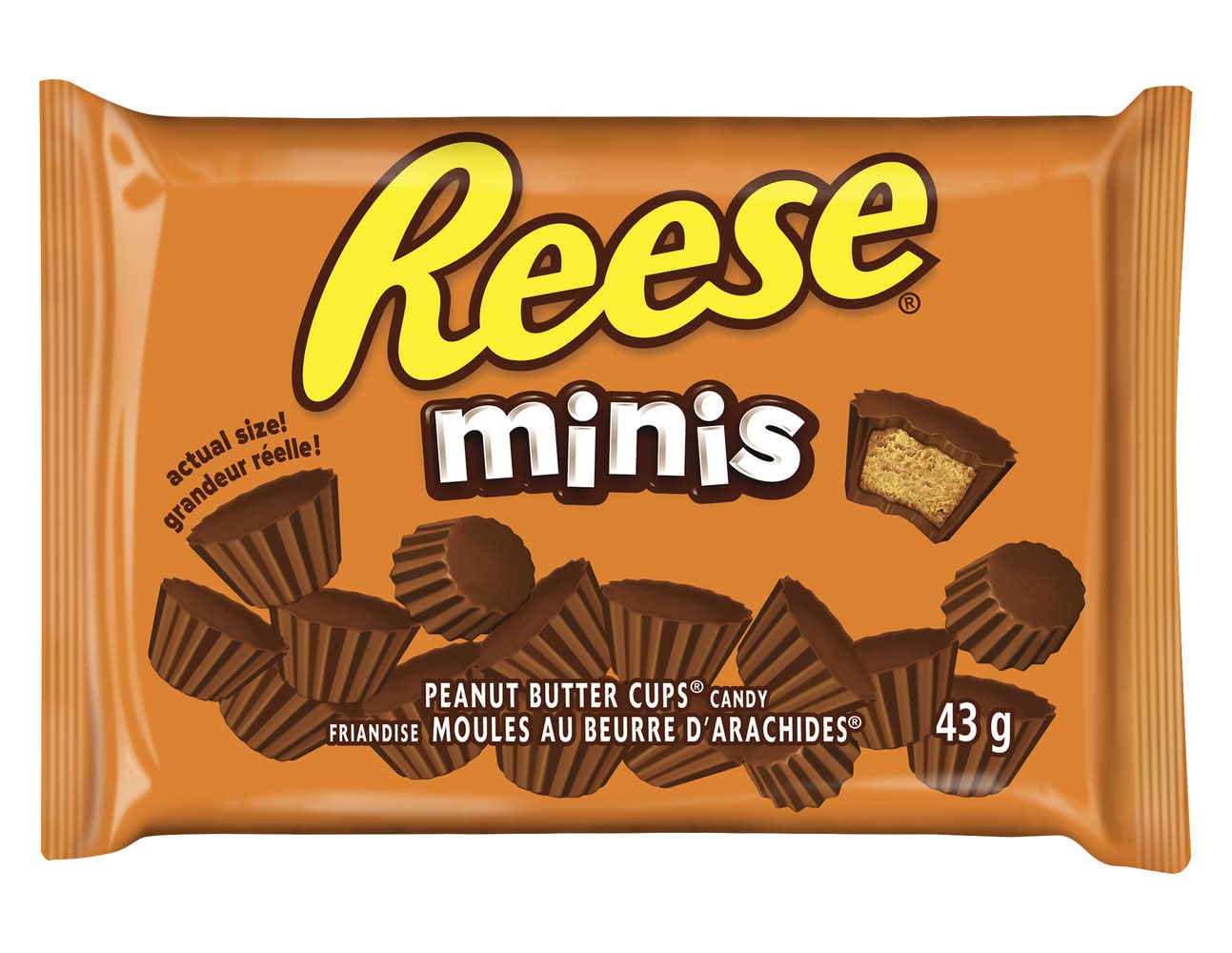 Reese's minis moules au beurre d'arachides et chocolat au alit - reese's minis milk chocolate & peanut butter cups (43 g)