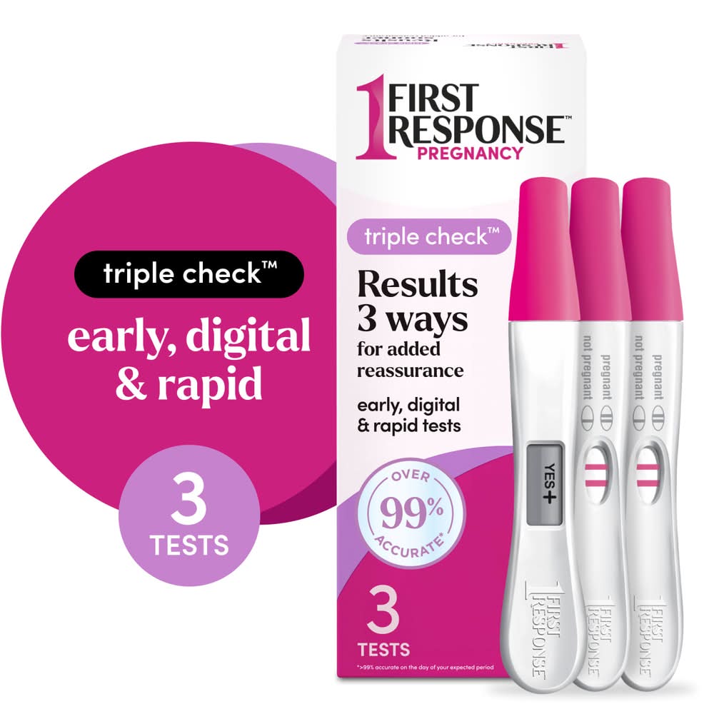 First Response Triple Check Pregnancy Test Kit (3 ct)
