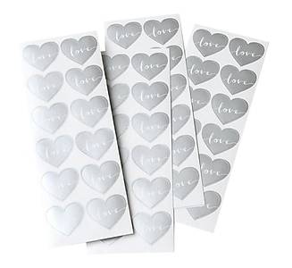 Gartner Studios Love Heart Stickers, Silver (48 ct)