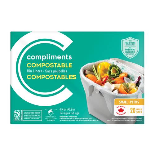 Compliments Compostable Bin Liners Scented Small 20 Bags