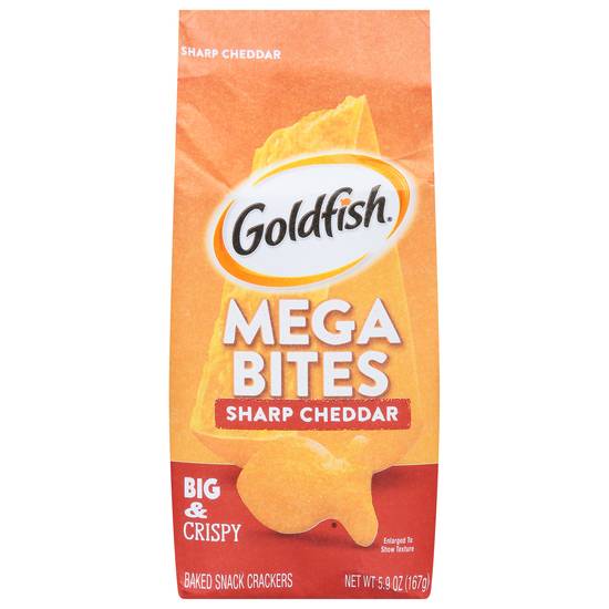 Goldfish Mega Bites Sharp Cheddar Baked Snack Crackers