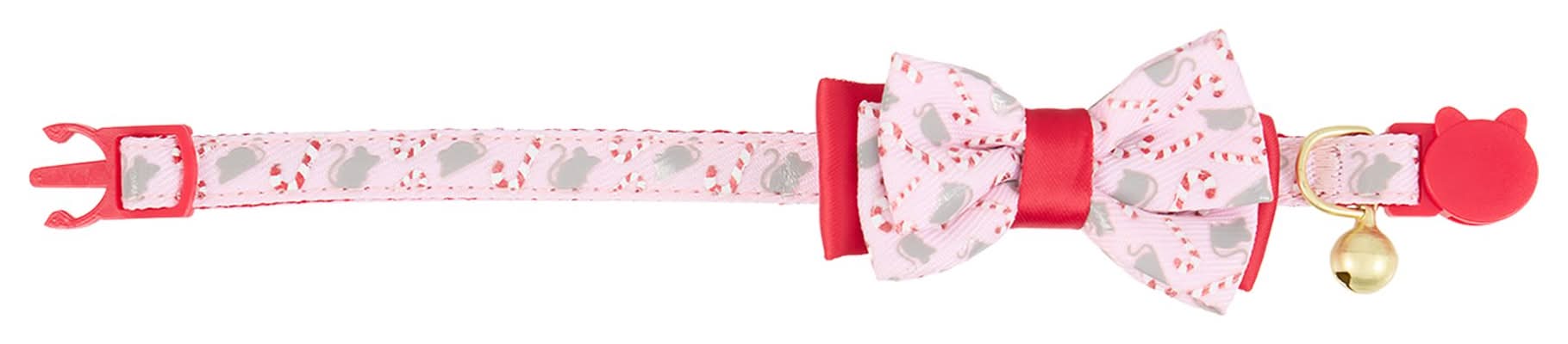 Merry & Bright® Peppermint Cat Collar (Color: Pink, Size: Cat (Adult))