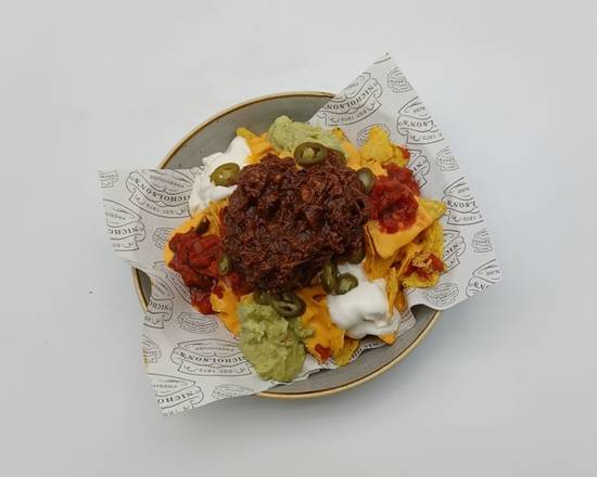 Loaded Nachos with Pulled Beef Brisket