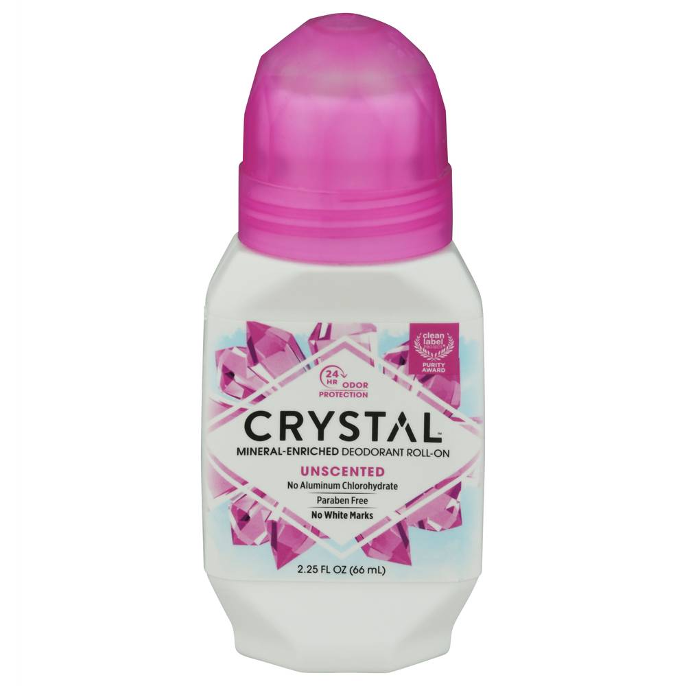 Crystal Unscented Mineral-Enriched Deodorant Roll-On