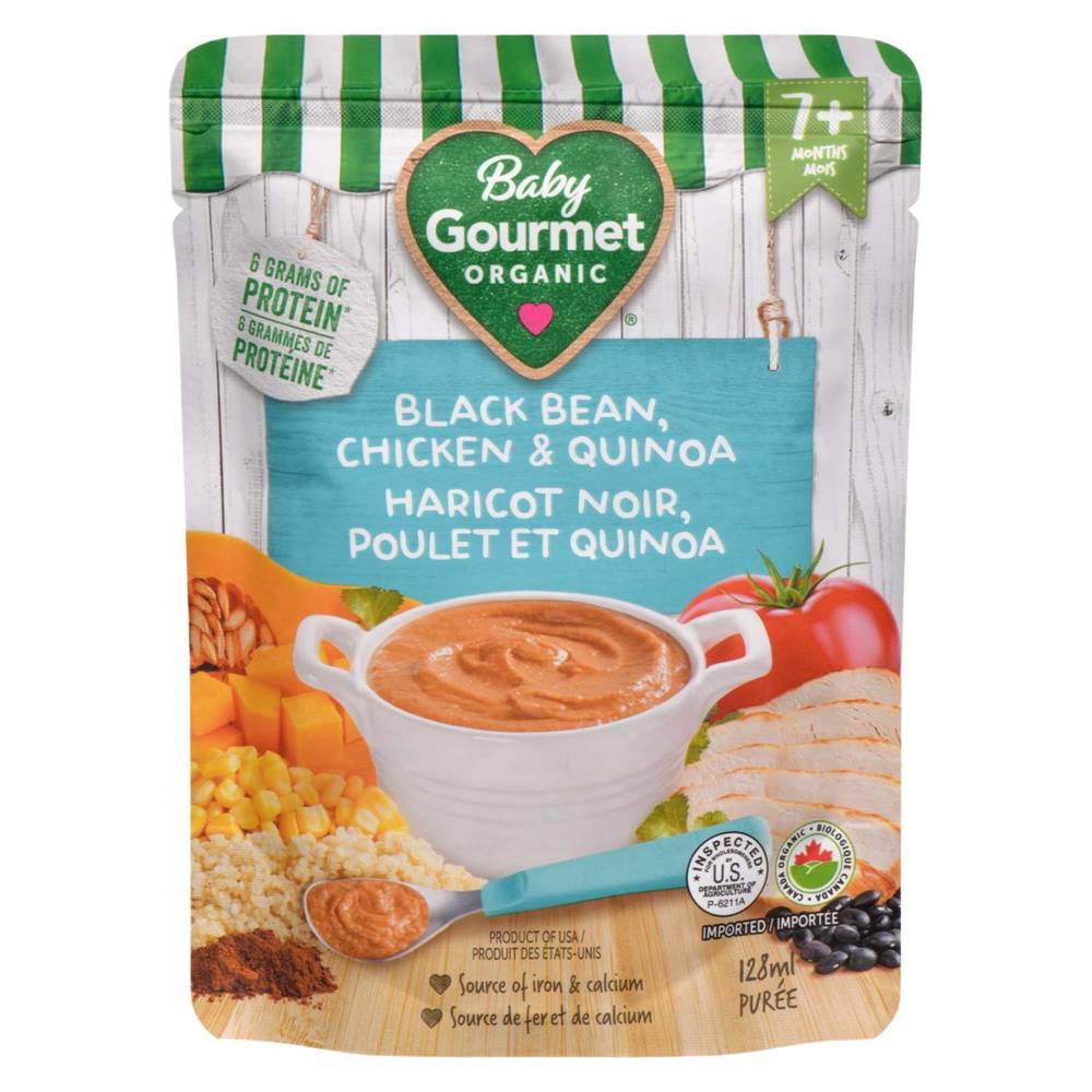 Baby Gourmet Organic Black Bean Chicken & Quinoa Purée (128 ml)