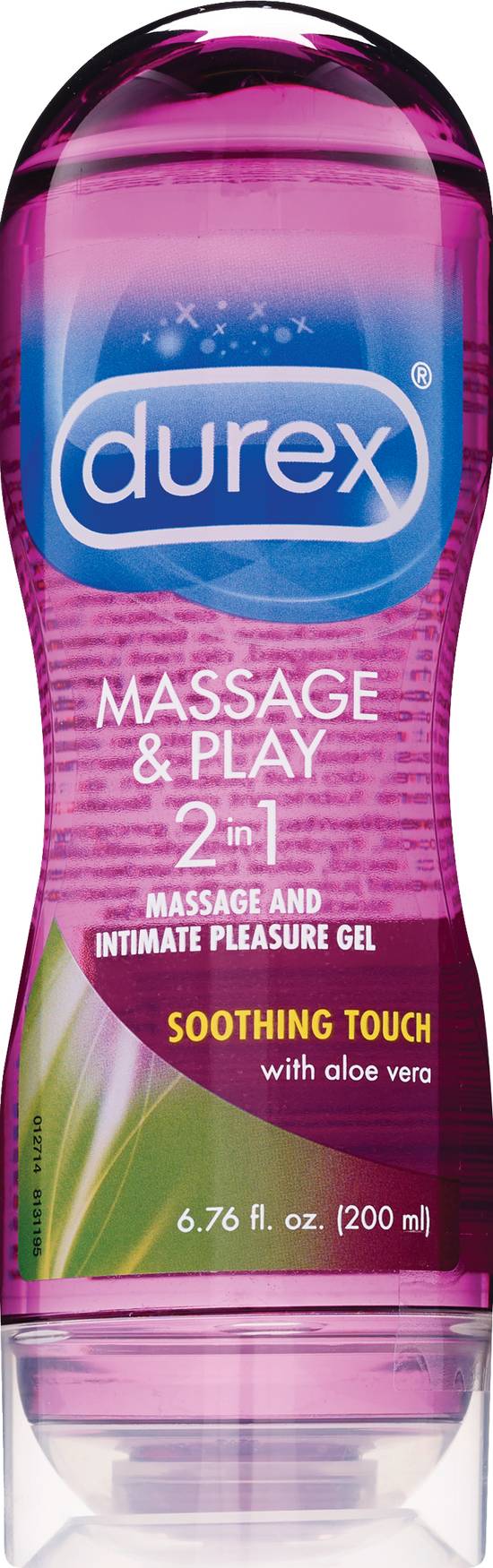 Durex Massage and Play 2-in-1 Massage Gel and Personal Lubricant Soothing Touch, 6.76 OZ