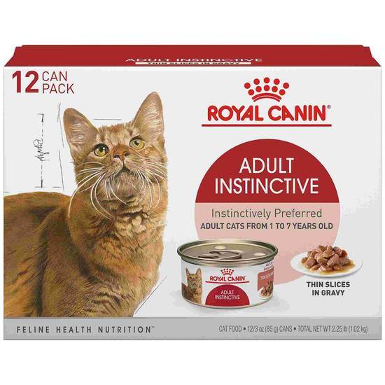 Royal Canin Adult Instinctive Wet Cat Food, Thin Slices in Gravy (41.6 oz, 12 ct)