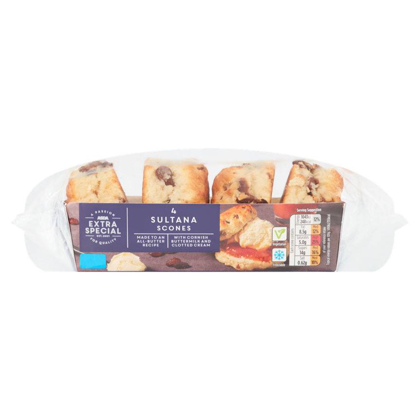 ASDA Extra Special 4 Sultana Scones 4pk