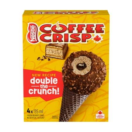Cones, Coffee Flavoured Frozen Dessert With A Fudge Centre And Chocolatey Nugget, Dipped In A Rich Chocolatey Wafer Crunch Coating, Chocolatey Wafer Cone, Crafted In Canada