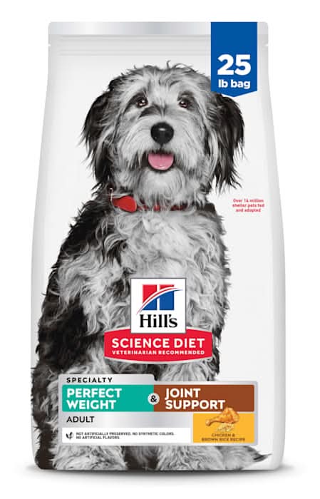 Hill's Science Diet Adult Perfect Weight & Joint Support Chicken Recipe Dry Dog Food, 25 lbs.