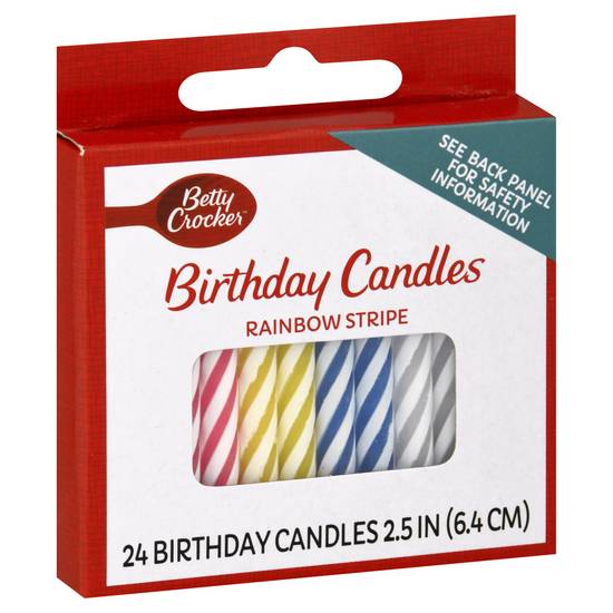 Betty Crocker Rainbow Stripe Birthday Candles (24 ct)