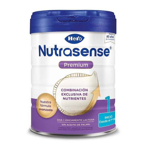 Leche infantil 1 inicio Hero Baby Nutrasense premium bote 800 g