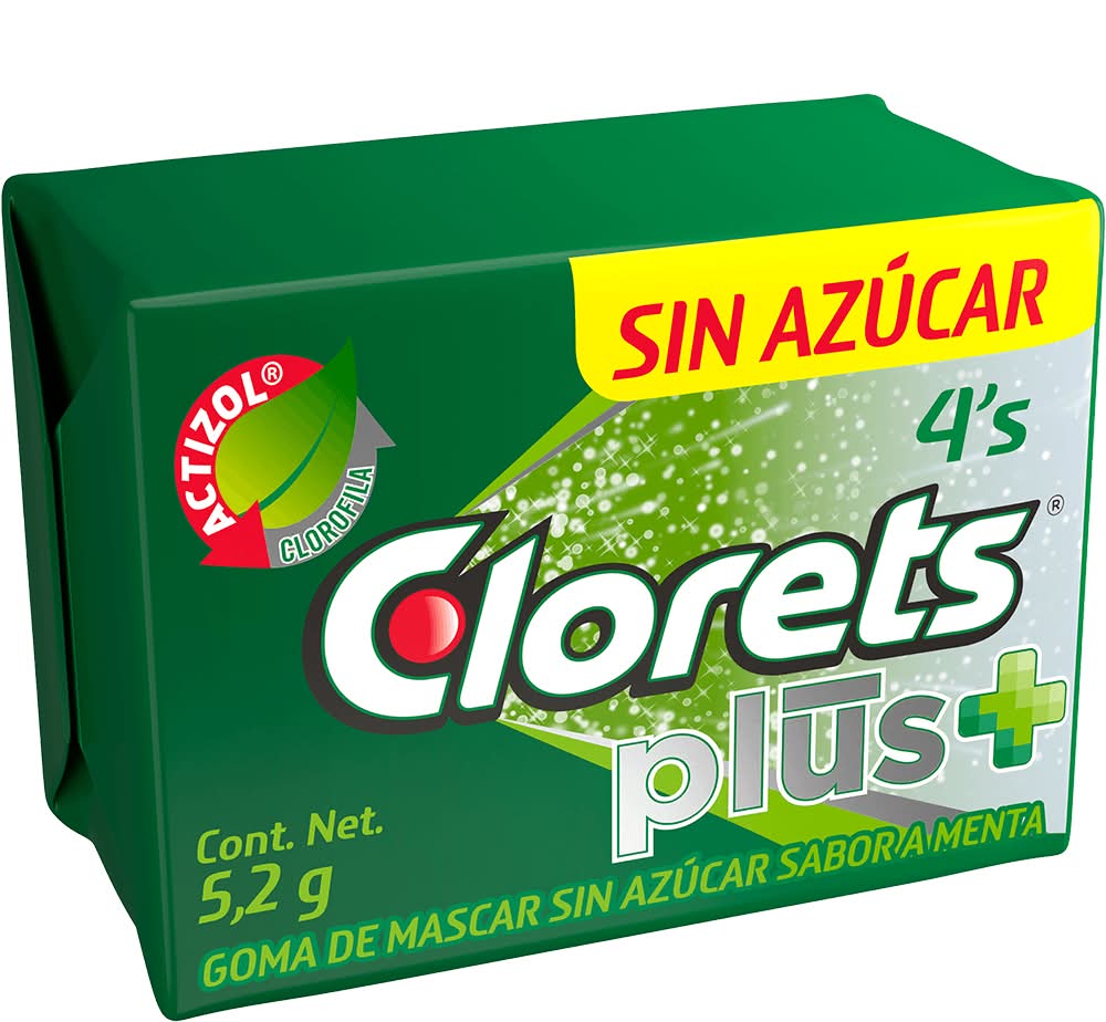 Clorets · Plus+ goma de mascar sin azúcar, menta (5,2 g)