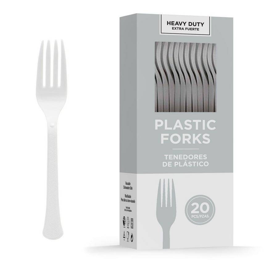 Party City Heavy Duty Plastic Forks (silver)