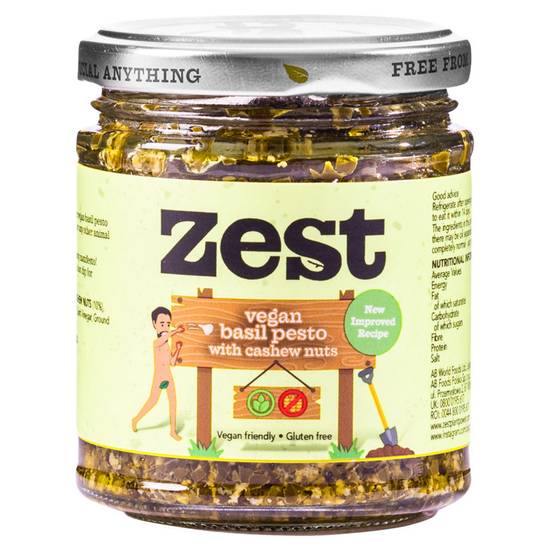 Zest Vegan Basil Pesto with Cashew Nuts 165g