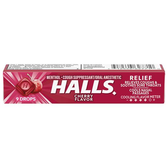 Halls Triple Soothing Action Cherry Cough Suppressant (9 ct)