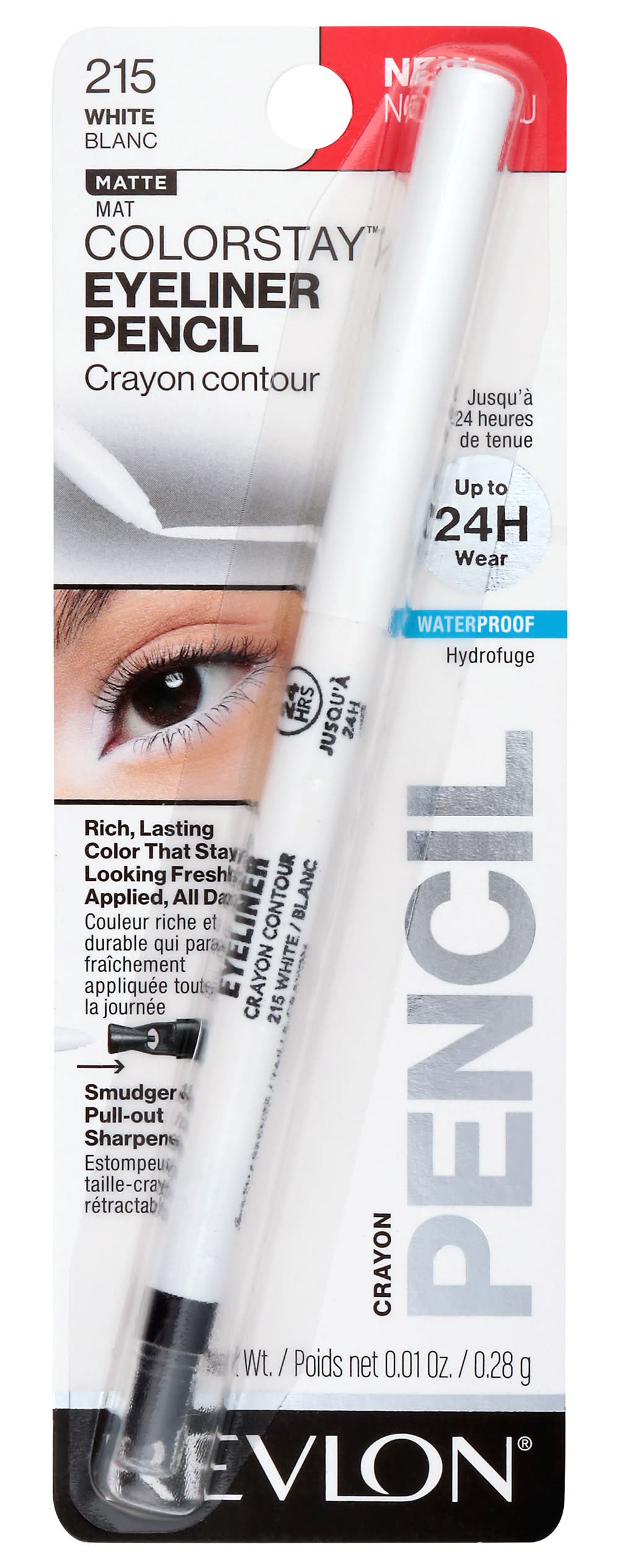 Revlon Colorstay Eyeliner Pencil, White 215 (0.01 oz)