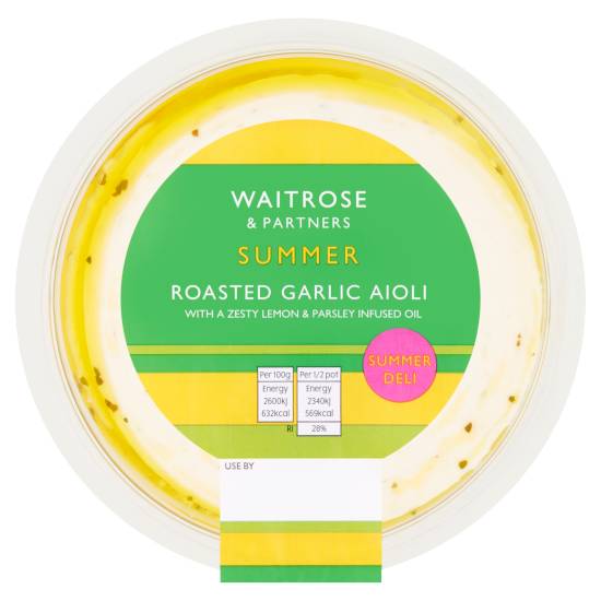 Waitrose & Partners Summer Roasted Garlic Aioli with a Zesty Lemon & Parsley Infused Oil