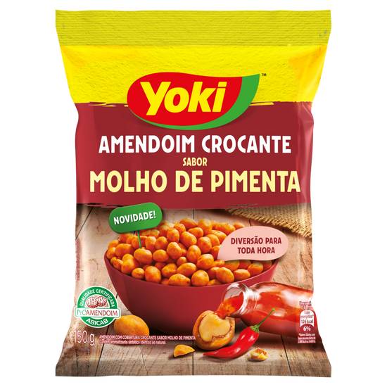 Yoki amendoim crocante sabor molho de pimenta (150g)