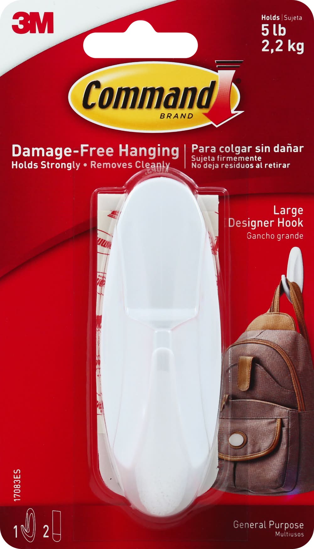 Command Damage-Free Hanging Large Designer Hook
