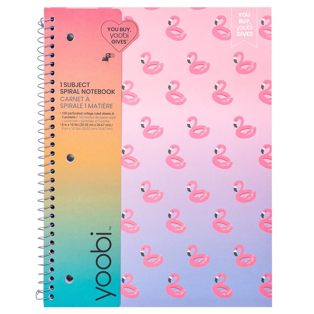 Yoobi Flamingo Spiral Notebook 8" x 10.5" (1 ct)