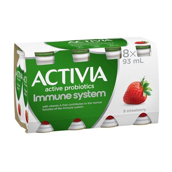 Activia Strawberry Probiotic Yogurt Drink (8ct, 93 ml)