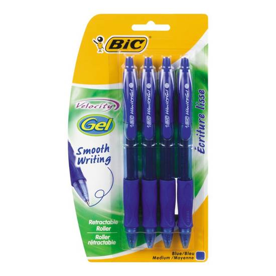 Bic Velocity Blue Ink Gel Pens (4 units)