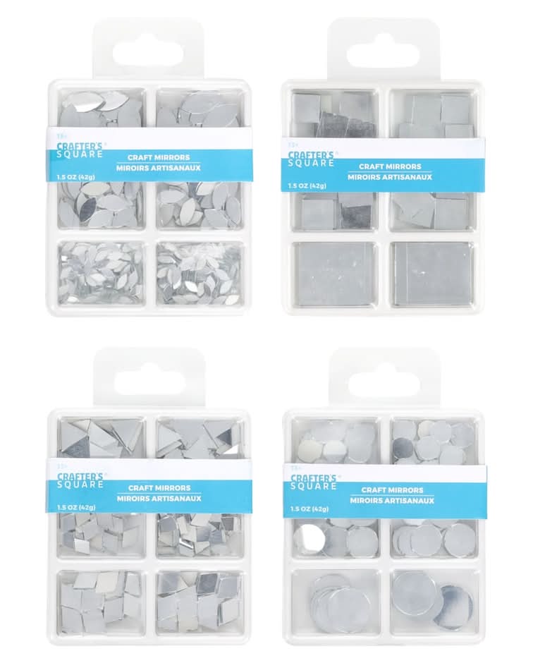 Crafter’s Square Assorted Shapes Craft Mirrors, 13+ Years (1.5 oz)