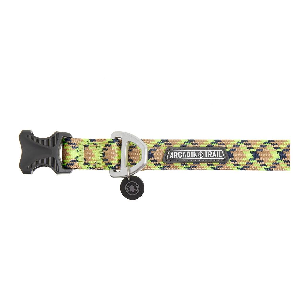 Arcadia Trail Paracord Rope Dog Collar (Color: Blue, Size: Medium)