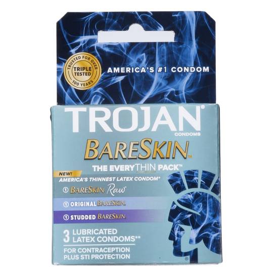 Trojan BareSkin The EveryThin Pack Condoms, 3 CT