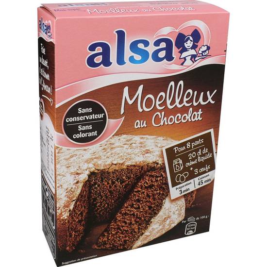 Pr�éparation gâteau moelleux au chocolat ALSA 435g