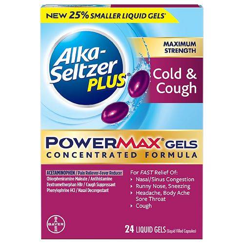 Alka-Seltzer Plus Maximum Strength Cold & Cough PowerMax Gels - 24.0 ea