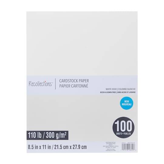 White Dove 8.5" X 11" Cardstock Paper By Recollections, 100 Sheets