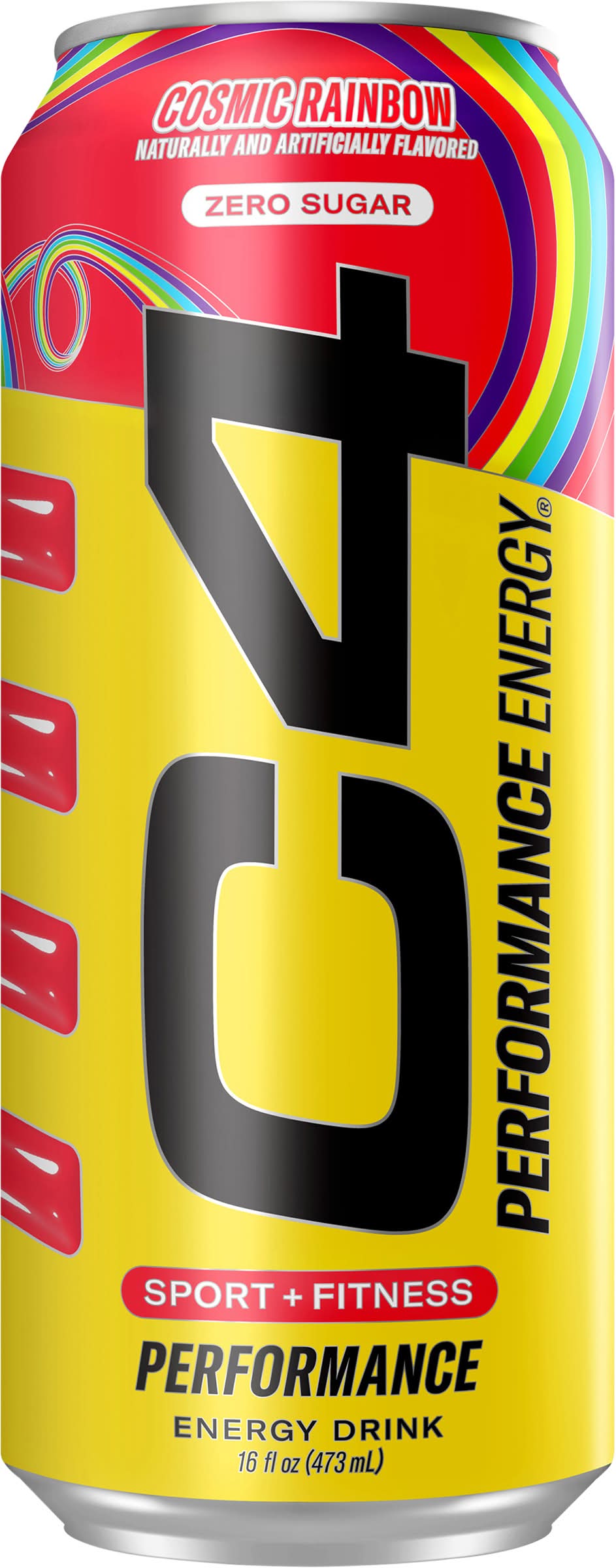C4 Skittles Zero Sugar Performance Energy Drink, Cosmic Rainbow (16 fl oz)
