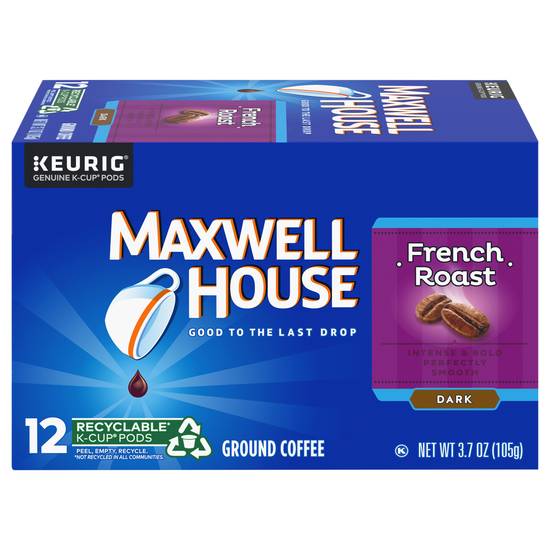 Maxwell House Keurig Ground Dark French Roast Coffee (12 ct, 3.7 oz)