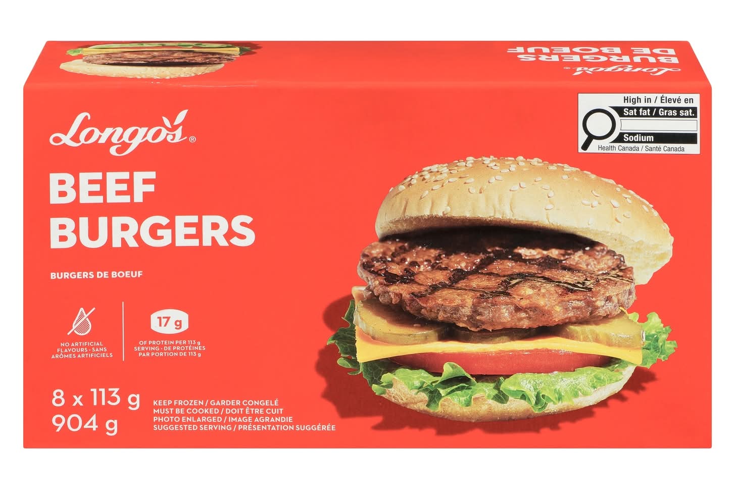 Longo's Beef Burgers (113 g, 8 ct)