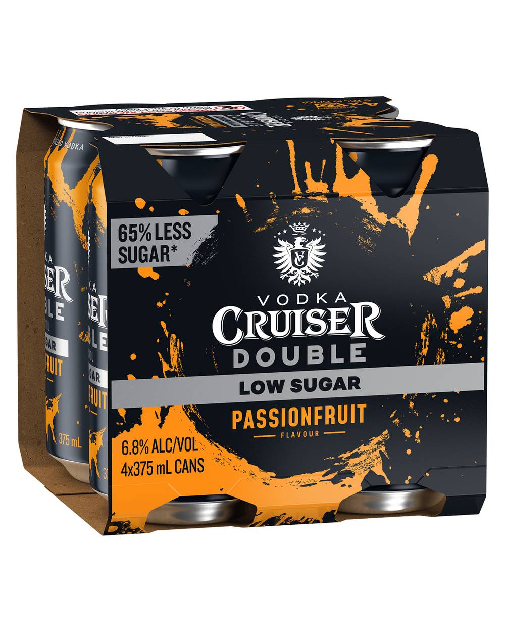Vodka Cruiser Low Sugar Double Passionfruit Can 4x375ml