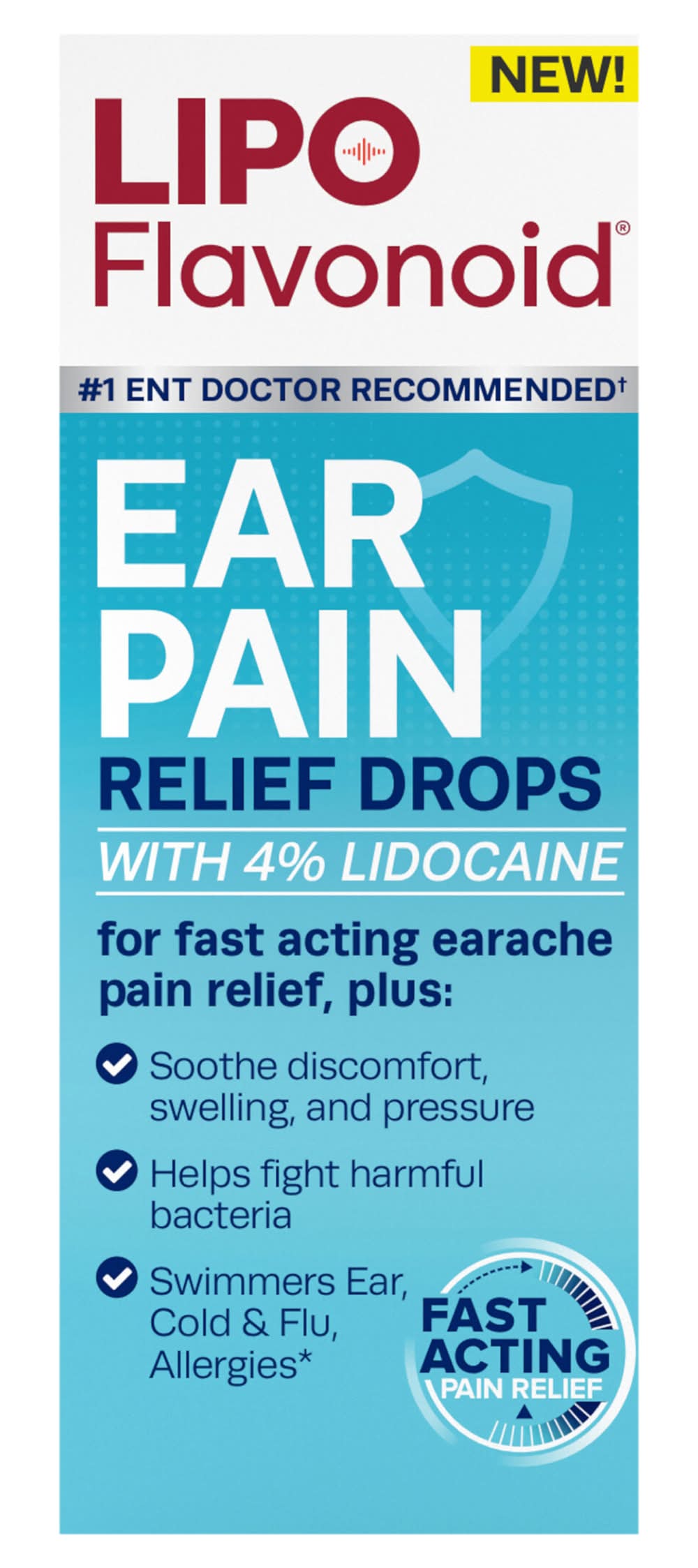 Lipo Flavonoid Fast-Acting Earache Pain Relief Ear Pain Drops (0.42 fl oz)