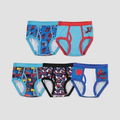 Spider-Man Mid Rise Ribbed Cotton Boys' Briefs, 6 (5 ct)